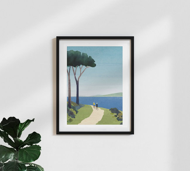 'Bike Ride' – Wall Art by Henry Rivers as Poster or Acrylic Glass Print