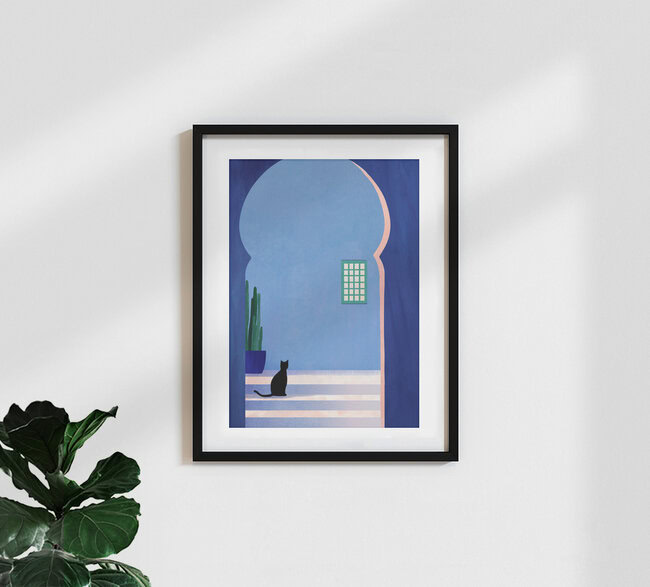 'Black Cat' – Wall Art by Henry Rivers as Poster or Acrylic Glass Print