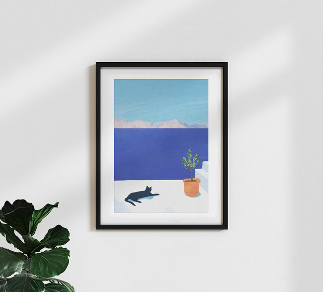 'Cat Siesta' – Wall Art by Henry Rivers as Poster or Acrylic Glass Print