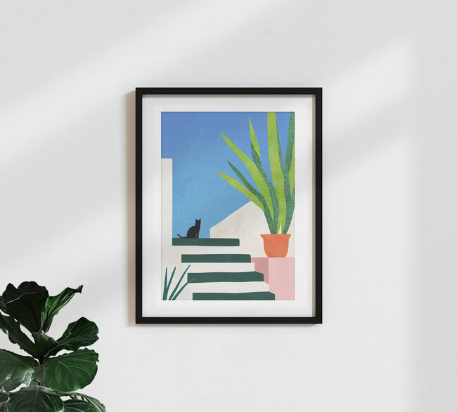 'Cat' – Wall Art by Henry Rivers as Poster or Acrylic Glass Print