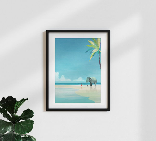 'Elephant Beach' – Wall Art by Henry Rivers as Poster or Acrylic Glass Print