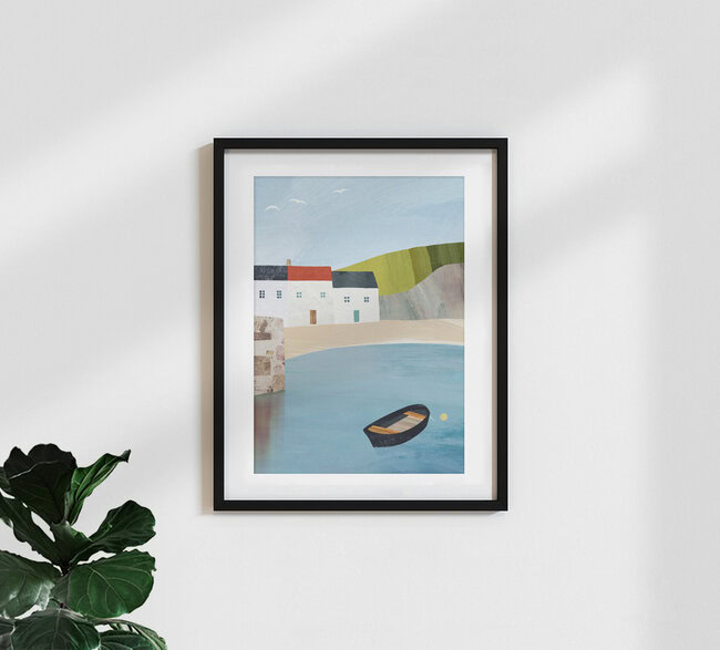 'Fishing Village' – Wall Art by Henry Rivers as Poster or Acrylic Glass Print