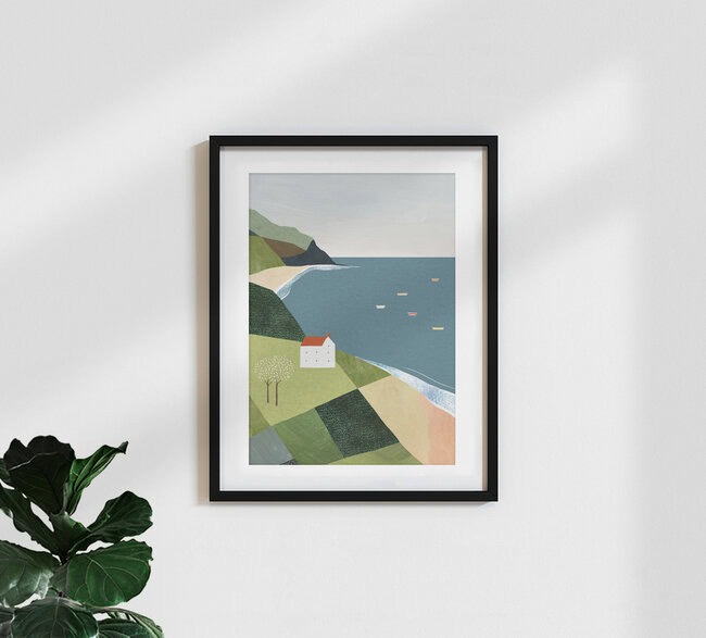 'House on the Cliff' – Wall Art by Henry Rivers as Poster or Acrylic Glass Print