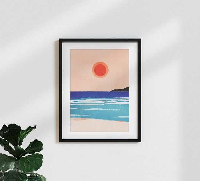 'Ocean Sunrise' – Wall Art by Henry Rivers as Poster or Acrylic Glass Print