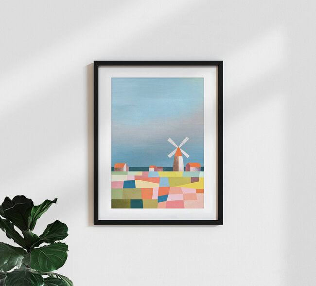 'Windmill in Holland' – Wall Art by Henry Rivers as Poster or Acrylic Glass Print
