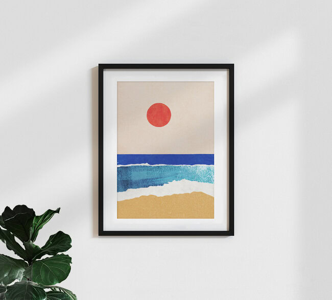 'Ocean Sunset' – Wall Art by Henry Rivers as Poster or Acrylic Glass Print