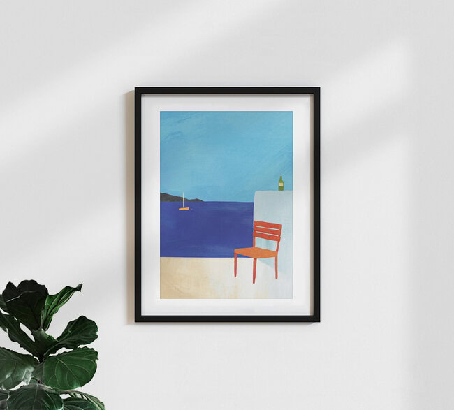 'Red Chair' – Wall Art by Henry Rivers as Poster or Acrylic Glass Print