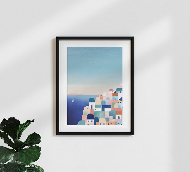 'Santorini' – Wall Art by Henry Rivers as Poster or Acrylic Glass Print
