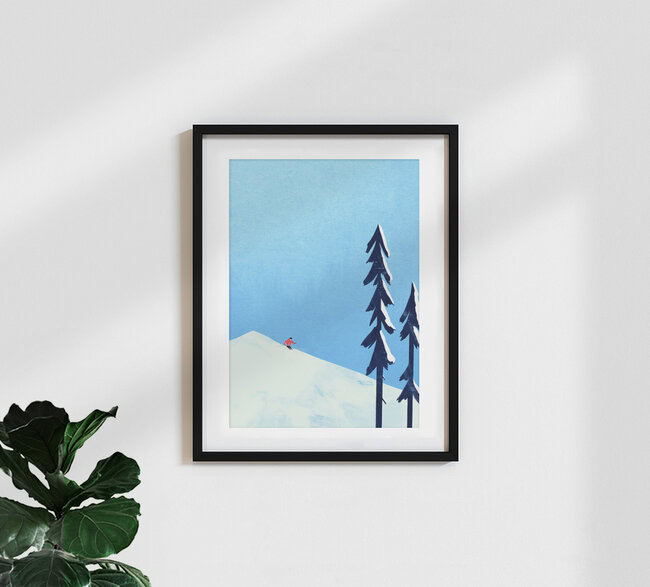 Wandbild 'Ski Tag' – Kunst von Henry Rivers als Poster oder Acrylglasbild