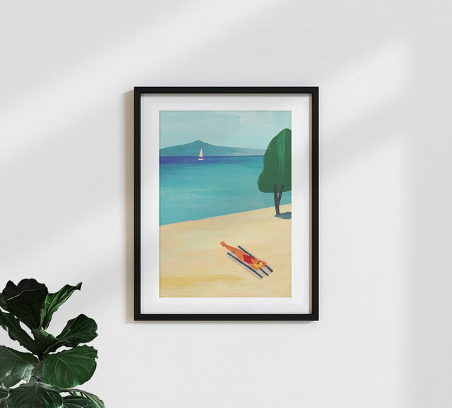 'Sunbathing' – Wall Art by Henry Rivers as Poster or Acrylic Glass Print