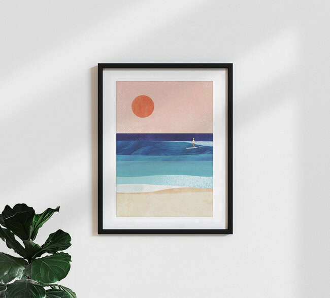 'Sunset Wave' – Wall Art by Henry Rivers as Poster or Acrylic Glass Print