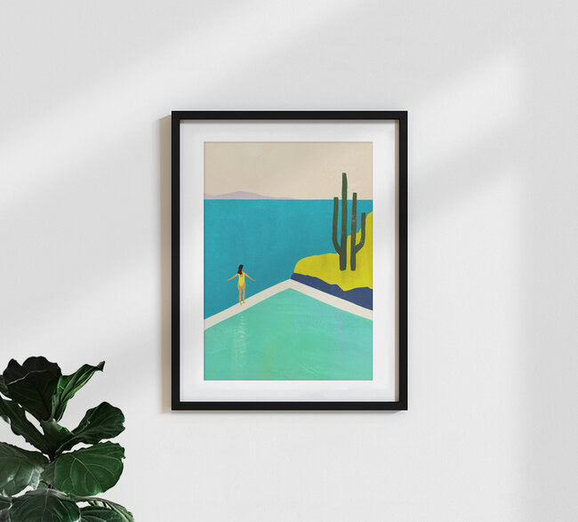 'Swimming Pool' – Wall Art by Henry Rivers as Poster or Acrylic Glass Print