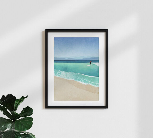 'Surf Girl' – Wall Art by Henry Rivers as Poster or Acrylic Glass Print