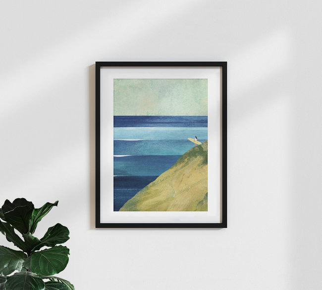 'Surf Girl II' – Wall Art by Henry Rivers as Poster or Acrylic Glass Print