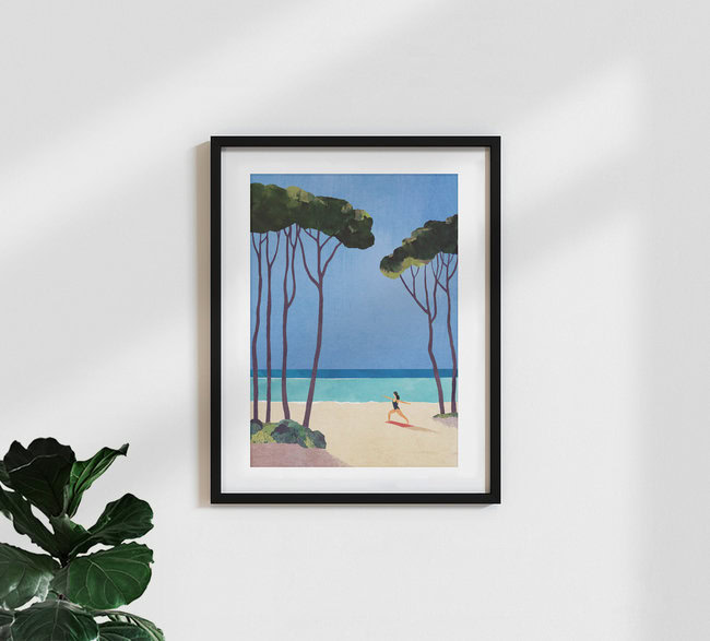 Wandbild 'Yoga Girl' – Kunst von Henry Rivers als Poster oder Acrylglasbild