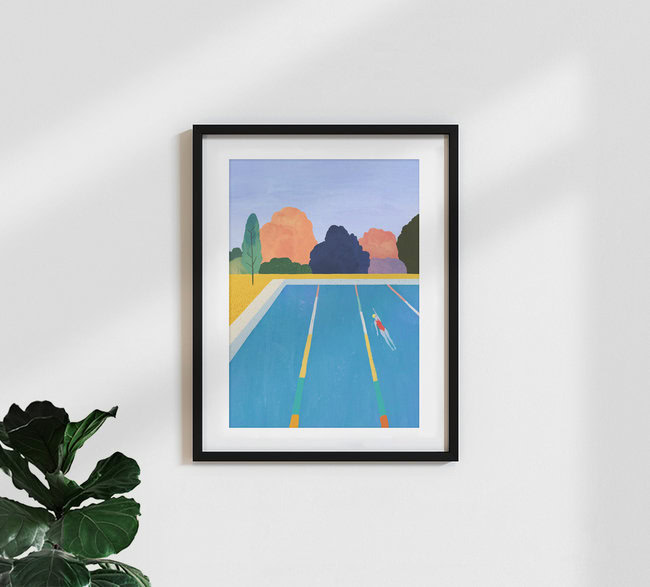 'Afternoon Swim' – Wall Art by Henry Rivers as Poster or Acrylic Glass Print