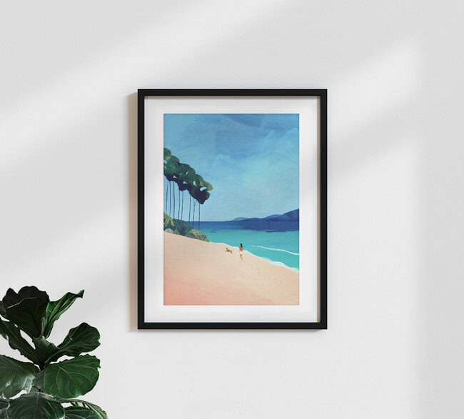 'Beach Walk' – Wall Art by Henry Rivers as Poster or Acrylic Glass Print