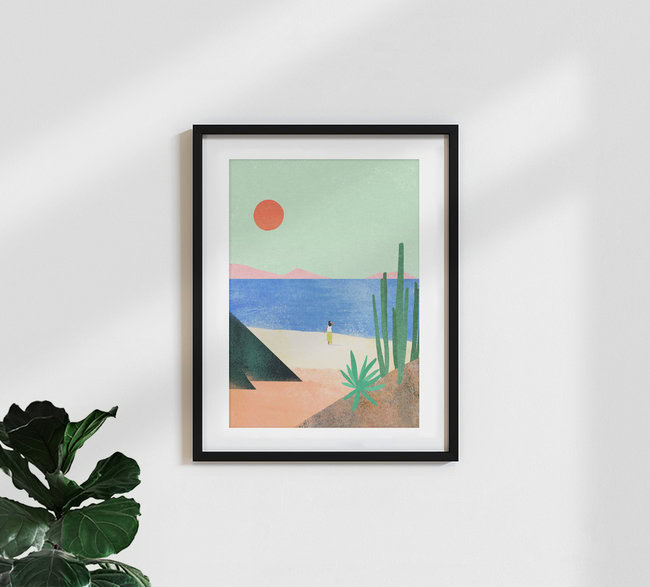 'Beach Girl' – Wall Art by Henry Rivers as Poster or Acrylic Glass Print
