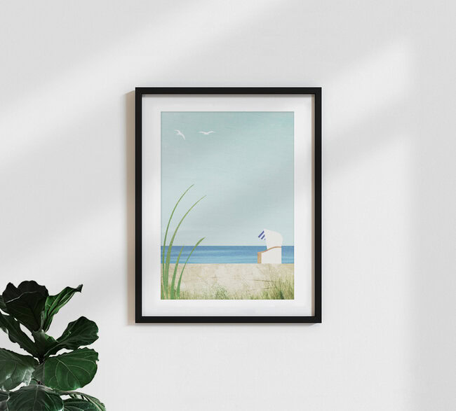 'Beach Chair Baltic Sea' – Wall Art by Henry Rivers as Poster or Acrylic Glass Print