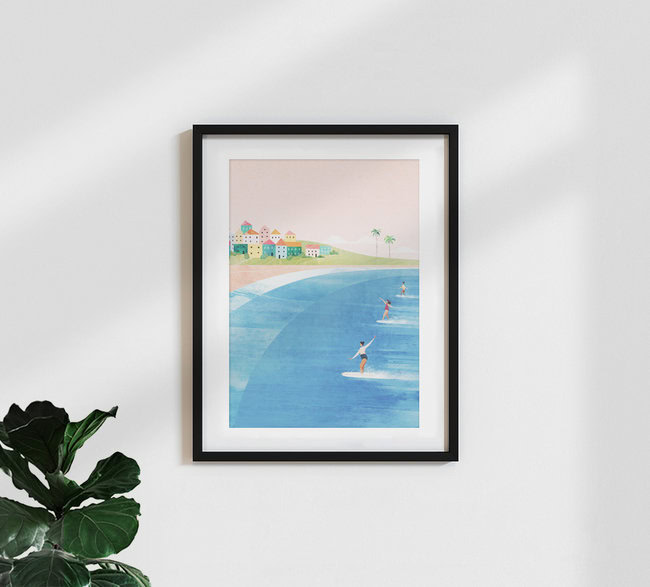 'Surf Beach' – Wall Art by Henry Rivers as Poster or Acrylic Glass Print