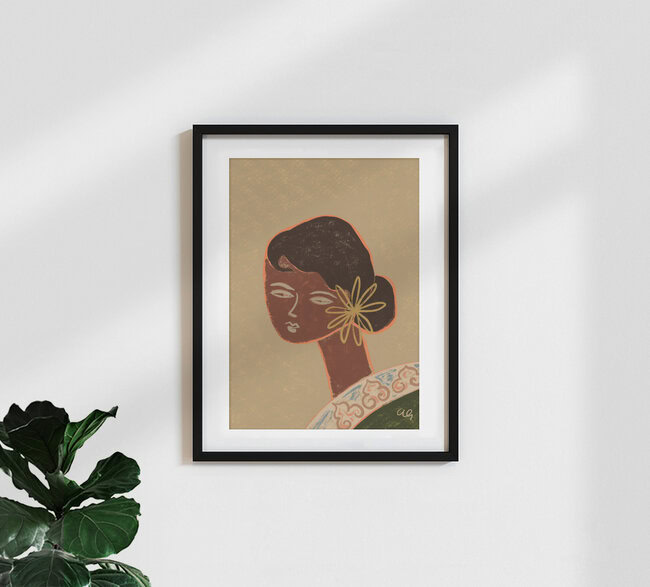 Wandbild 'Lady in Green' – Kunst von Arty Guava als Poster oder Acrylglasbild