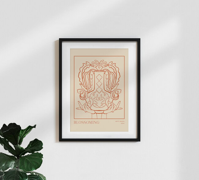 Wandbild 'Blossoming Line Art' – Kunst von Arty Guava als Poster oder Acrylglasbild