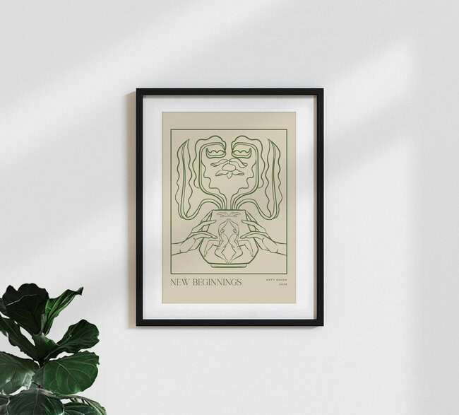 Wandbild 'Line Art New Beginnings' – Kunst von Arty Guava als Poster oder Acrylglasbild