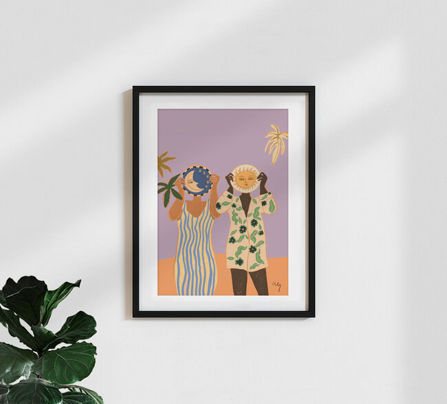 Wandbild 'Sun and Moon' – Kunst von Arty Guava als Poster oder Acrylglasbild