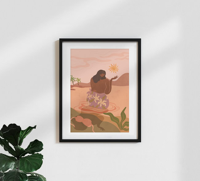 Wandbild 'Sunset Wave' – Kunst von Arty Guava als Poster oder Acrylglasbild