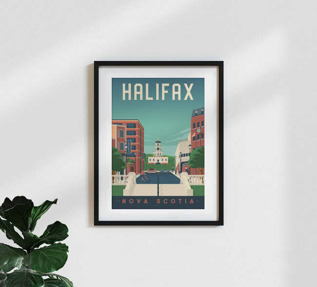 Wandbild 'Halifax Nova Scotia Travel Poster Art Print' – Kunst von François Beutier als Poster oder Acrylglasbild