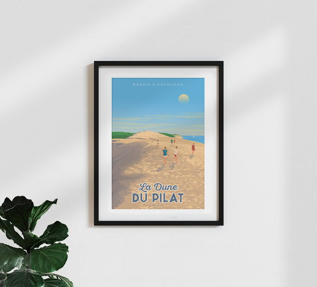 'Dune du Pilat Arcachon France Travel Poster Art Print' – Wall Art by François Beutier as Poster or Acrylic Glass Print