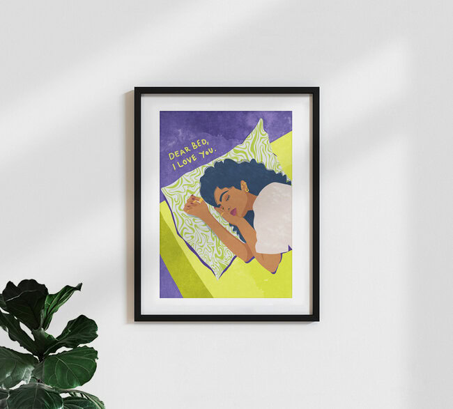 Illustration by Raissa Oltmanns: cheerful love letter to the bed