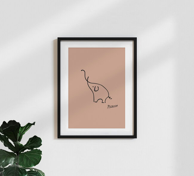 Picasso Elephant Line Drawing – Terracotta, Germany – wall art by Art Classics as Poster or Acrylic Glass Print