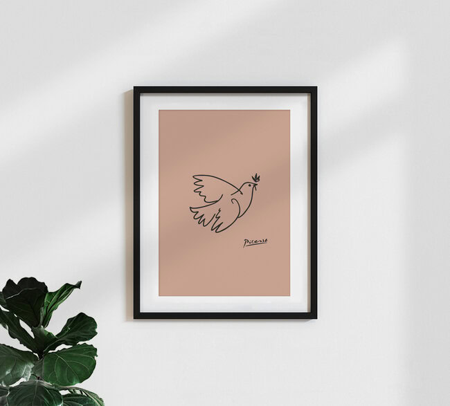 Picasso Dove Line Drawing – Terracotta, Germany – wall art by Art Classics as Poster or Acrylic Glass Print