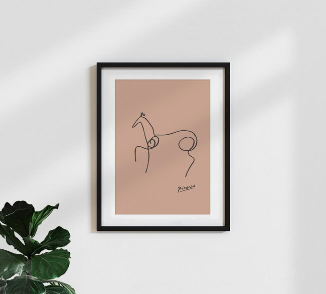 Picasso Horse Line Drawing – Terracotta, Germany – wall art by Art Classics as Poster or Acrylic Glass Print