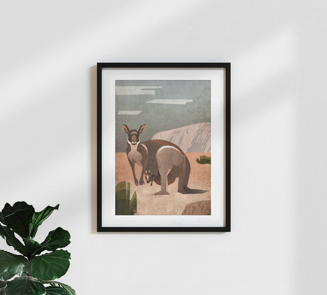 'kangaroo' – Wall Art by Sabrina Ziegenhorn as Poster or Acrylic Glass Print