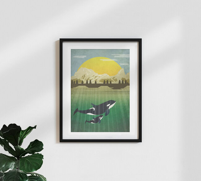 Wandbild 'Orka' – Kunst von Sabrina Ziegenhorn als Poster oder Acrylglasbild