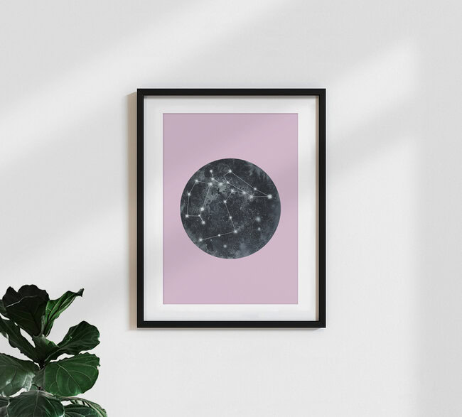 Wandbild 'Constellation Pink' – Kunst von Julia Hariri als Poster oder Acrylglasbild
