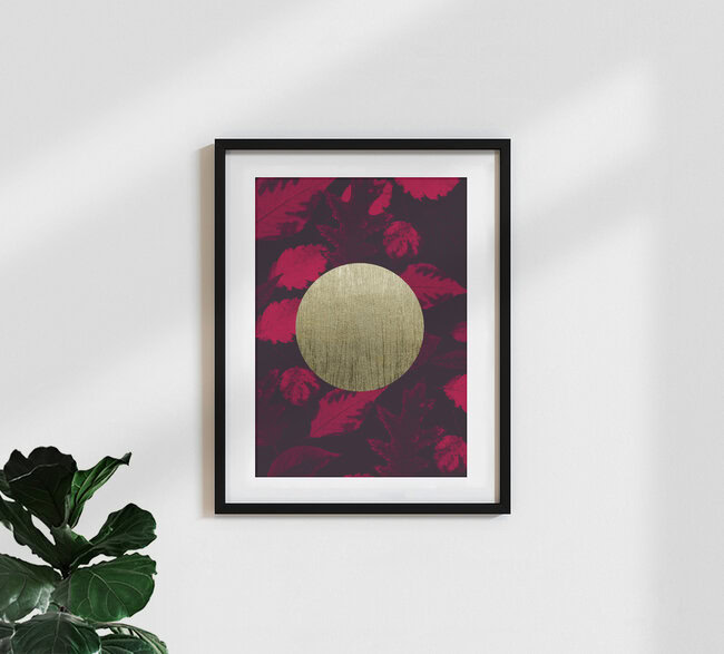 Wandbild 'Gold Moon Red' – Kunst von Julia Hariri als Poster oder Acrylglasbild