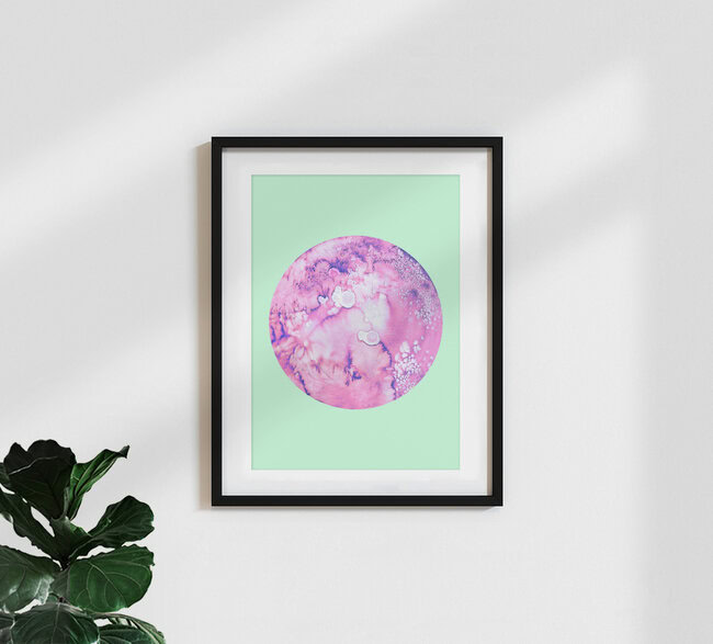 Wandbild 'Pluto Mint' – Kunst von Julia Hariri als Poster oder Acrylglasbild