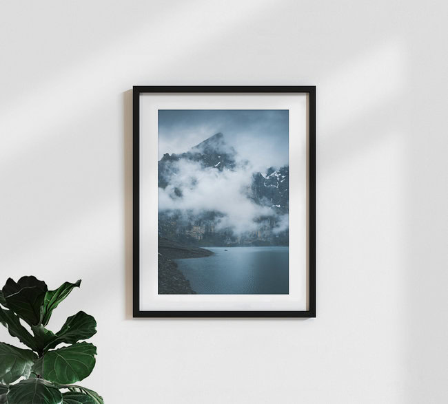 The Lonely Fisherman, Switzerland – wall art by Niels Oberson as Poster or Acrylic Glass Print