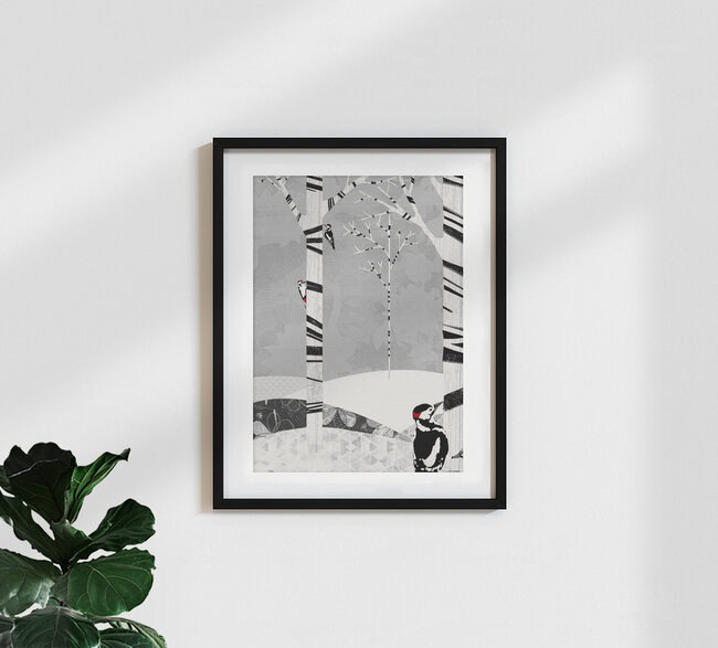 Wandbild 'Woodpeckers' – Kunst von Katherine Blower als Poster oder Acrylglasbild