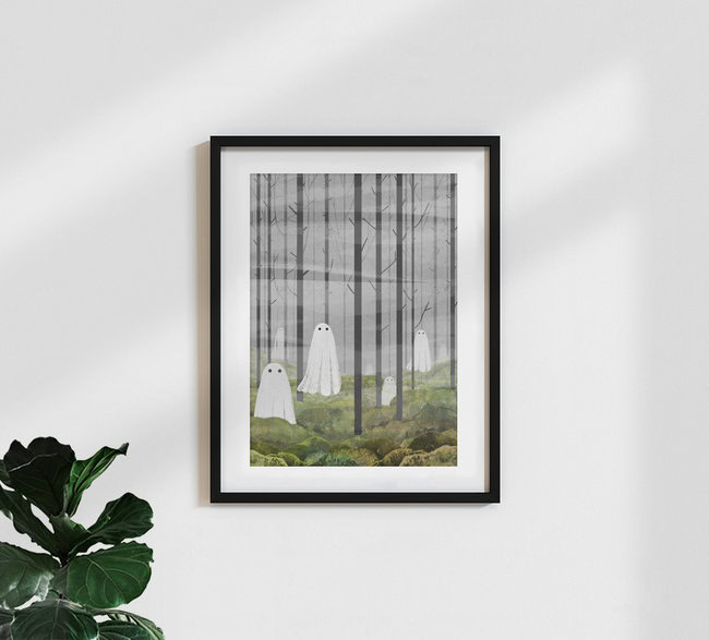 Wandbild 'The Woods are full of Ghosts (Spring version)' – Kunst von Katherine Blower als Poster oder Acrylglasbild