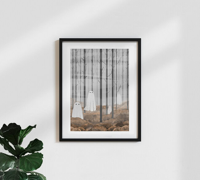 Wandbild 'The Woods are full of Ghosts (Autumn version)' – Kunst von Katherine Blower als Poster oder Acrylglasbild