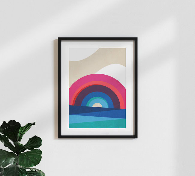 'Rainbow and Sea – Illustration for Children' – Wall Art by Pia Kolle as Poster or Acrylic Glass Print