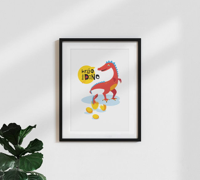 Wandbild 'Kinderzimmer-Dinosaurier – Illustration für Kinder' – Kunst von Pia Kolle als Poster oder Acrylglasbild