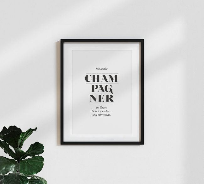 Wandbild 'Champagner' – Kunst von Christina Ernst als Poster oder Acrylglasbild