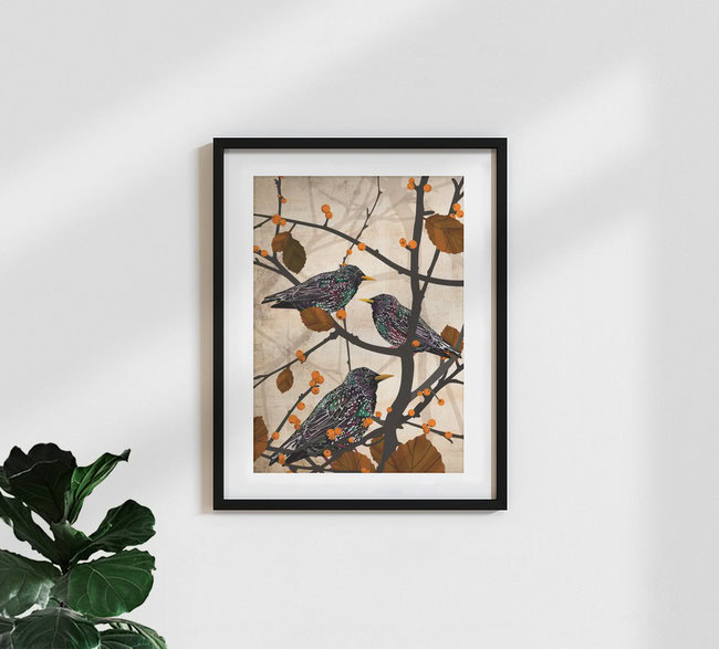 Wandbild 'Starlings' – Kunst von Katherine Blower als Poster oder Acrylglasbild