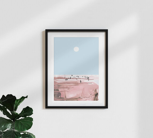 Wandbild 'Beach People' – Kunst von Dan Hobday als Poster oder Acrylglasbild