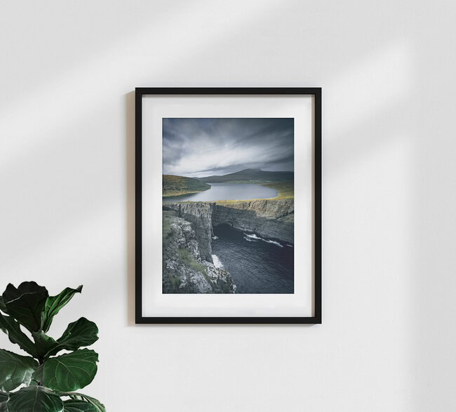 Sørvágsvatn and Leitisvatn, Faroe Islands – wall art by Franz Sussbauer as Poster or Acrylic Glass Print